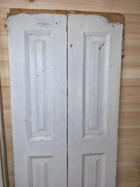 Vintage French Wooden Pine Bi Folding Window Door Shutters Screen Room Divider