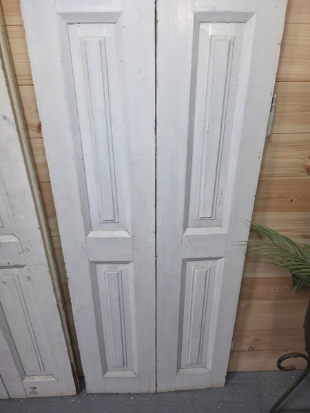 Vintage French Wooden Pine Bi Folding Window Door Shutters Screen Room Divider
