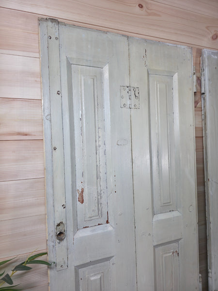 Vintage French Wooden Pine Bi Folding Window Door Shutters Screen Room Divider