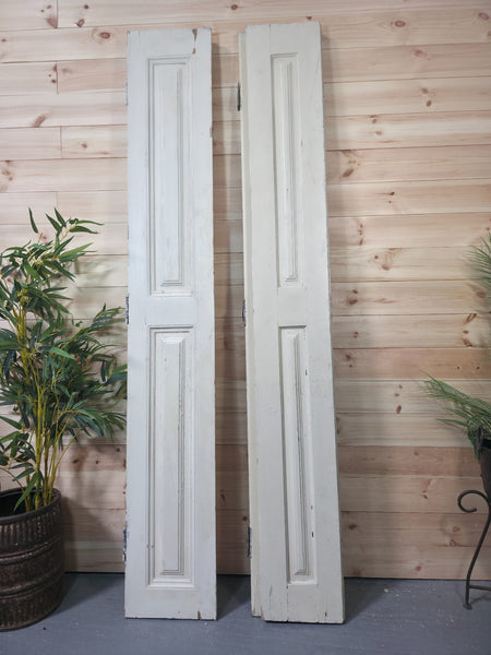 Vintage French Wooden Pine Bi Folding Window Door Shutters Screen Room Divider