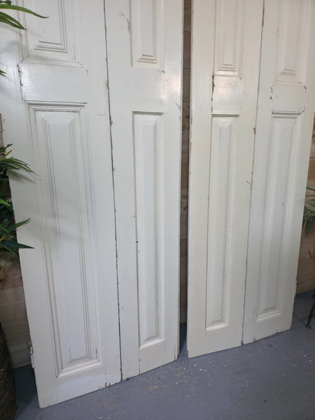 Vintage French Wooden Pine Bi Folding Window Door Shutters Screen Room Divider