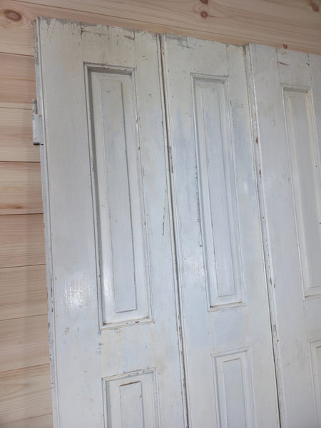 Vintage French Wooden Pine Bi Folding Window Door Shutters Screen Room Divider