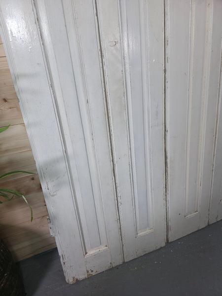 Vintage French Wooden Pine Bi Folding Window Door Shutters Screen Room Divider