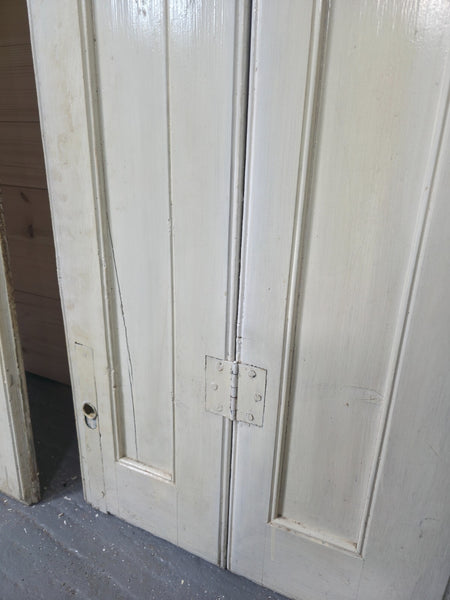 Vintage French Wooden Pine Bi Folding Window Door Shutters Screen Room Divider