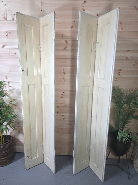Vintage French Wooden Pine Bi Folding Window Door Shutters Screen Room Divider