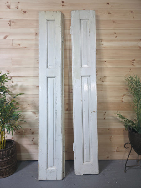 Vintage French Wooden Pine Bi Folding Window Door Shutters Screen Room Divider