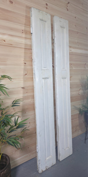 Vintage French Wooden Pine Bi Folding Window Door Shutters Screen Room Divider