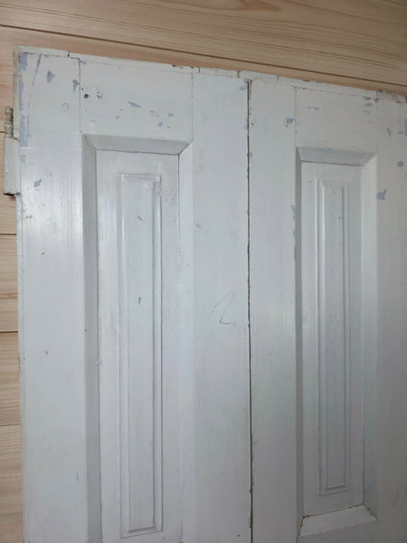Vintage French Wooden Pine Bi Folding Window Door Shutters Screen Room Divider