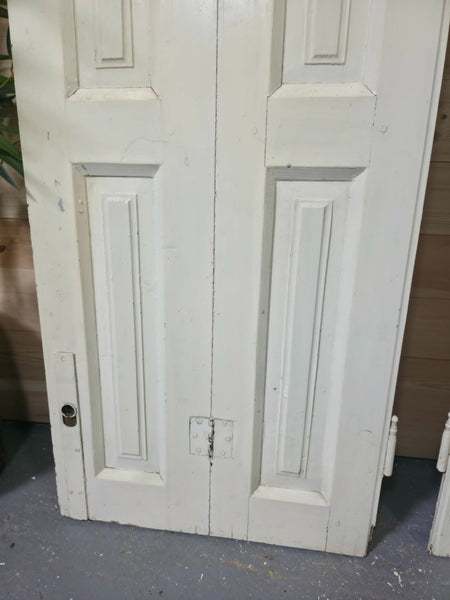 Vintage French Wooden Pine Bi Folding Window Door Shutters Screen Room Divider