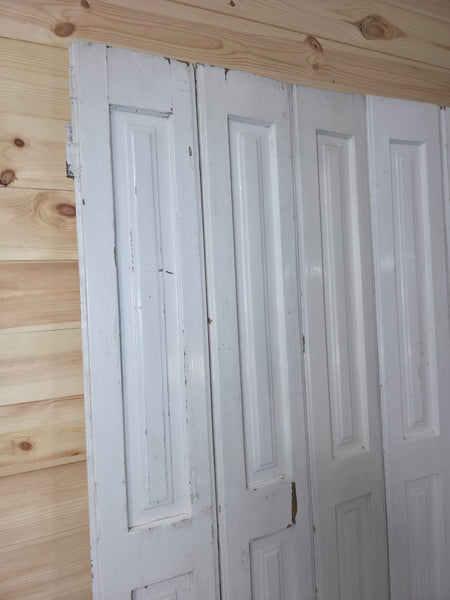 Vintage French Wooden Pine Bi Folding Window Door Shutters Screen Room Divider