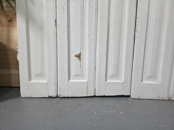 Vintage French Wooden Pine Bi Folding Window Door Shutters Screen Room Divider