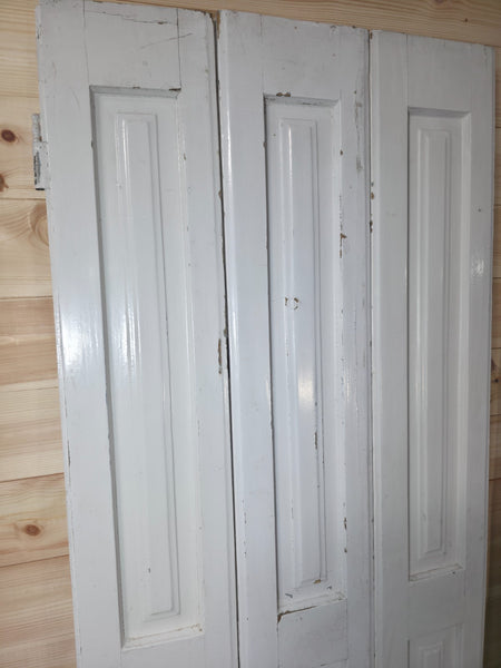 Vintage French Wooden Pine Bi Folding Window Door Shutters Screen Room Divider