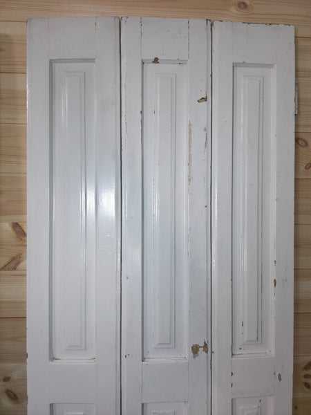 Vintage French Wooden Pine Bi Folding Window Door Shutters Screen Room Divider
