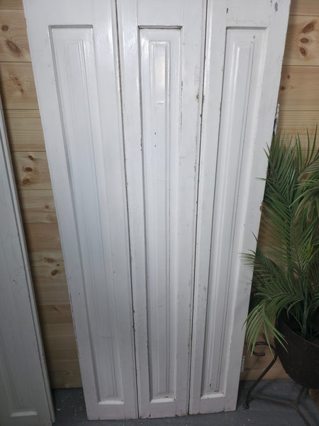 Vintage French Wooden Pine Bi Folding Window Door Shutters Screen Room Divider