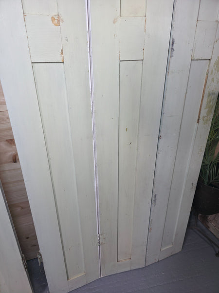 Vintage French Wooden Pine Bi Folding Window Door Shutters Screen Room Divider