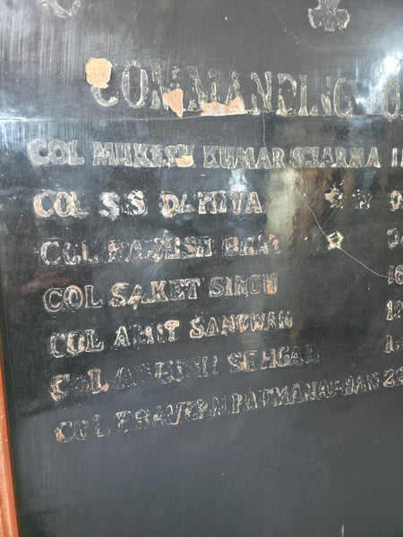 Large Vintage Indian Army Military Honour Board Carved Wooden Frame Menu Board