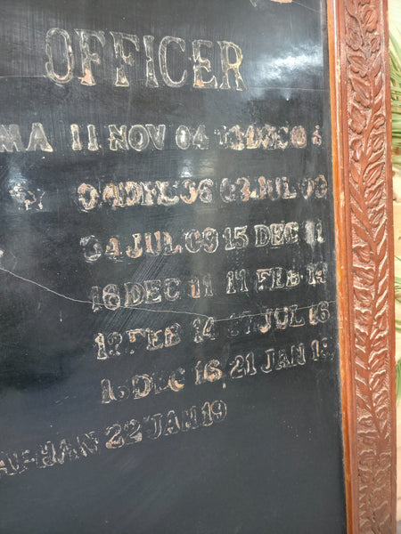 Large Vintage Indian Army Military Honour Board Carved Wooden Frame Menu Board