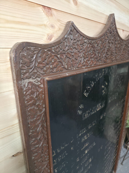 Large Vintage Indian Army Military Honour Board Carved Wooden Frame Menu Board
