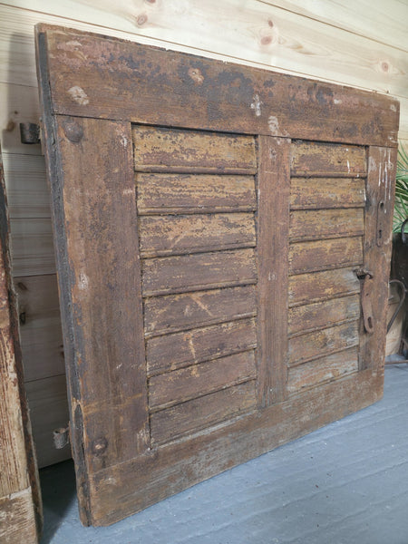 Antique French Split 2 Piece Rustic Wooden Vineyard Cellar Stable Door