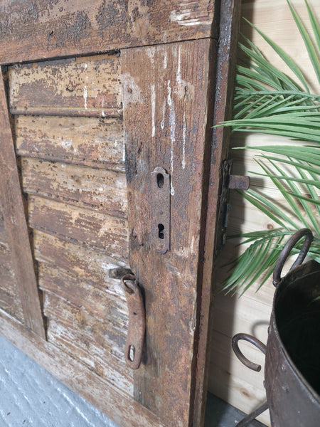 Antique French Split 2 Piece Rustic Wooden Vineyard Cellar Stable Door