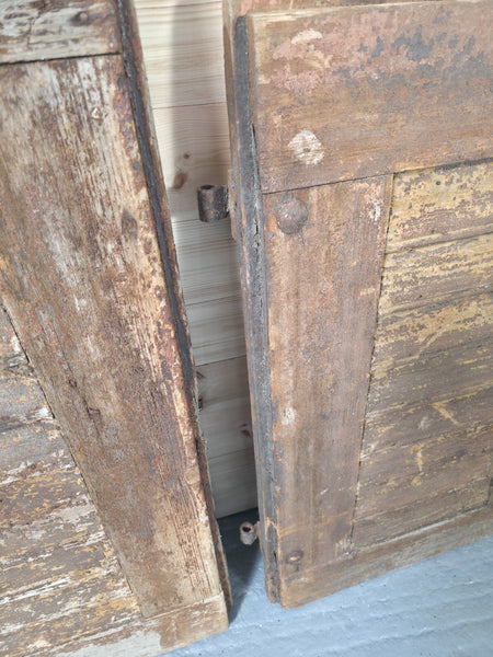 Antique French Split 2 Piece Rustic Wooden Vineyard Cellar Stable Door