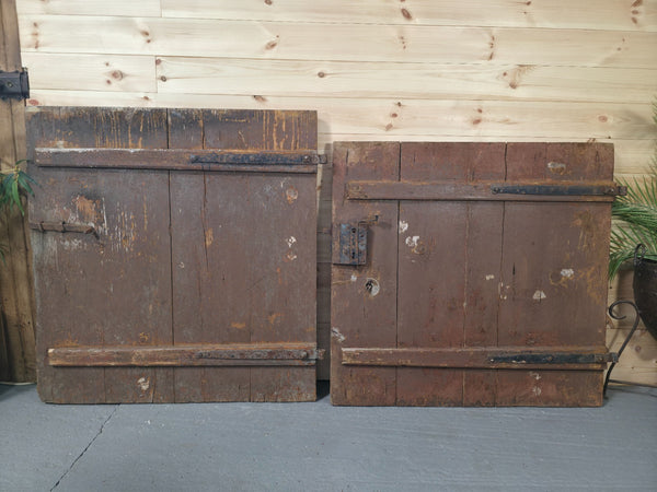 Antique French Split 2 Piece Rustic Wooden Vineyard Cellar Stable Door