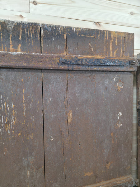 Antique French Split 2 Piece Rustic Wooden Vineyard Cellar Stable Door