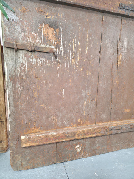 Antique French Split 2 Piece Rustic Wooden Vineyard Cellar Stable Door