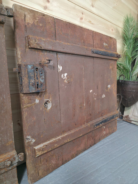Antique French Split 2 Piece Rustic Wooden Vineyard Cellar Stable Door