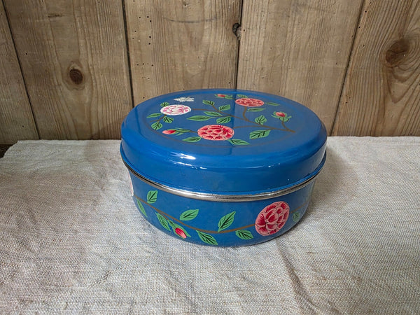 Authentic Indian Hand Painted Stainless Steel Storage Picnic Tin Dog Cat Bowl