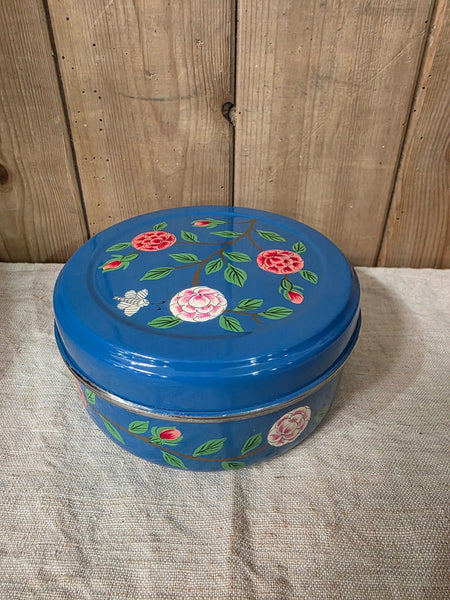 Authentic Indian Hand Painted Stainless Steel Storage Picnic Tin Dog Cat Bowl