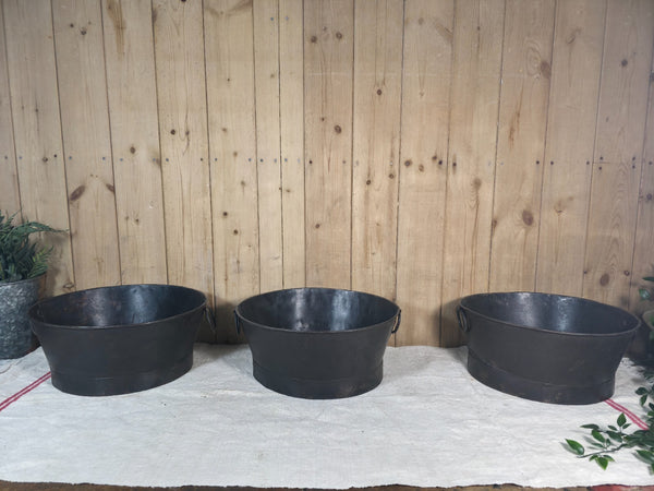 Rustic Reclaimed Metal Oval Tub Planter