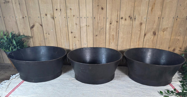 Rustic Reclaimed Metal Oval Tub Planter