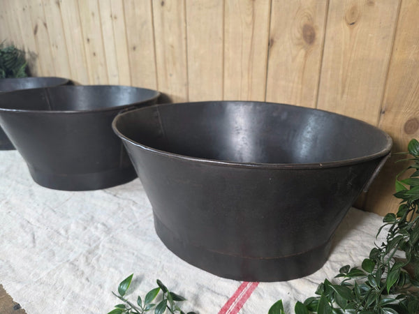 Rustic Reclaimed Metal Oval Tub Planter