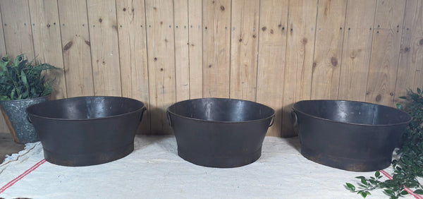 Rustic Reclaimed Metal Oval Tub Planter