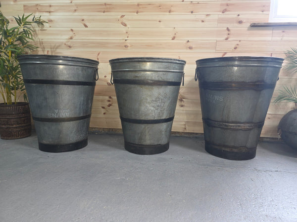 XL Large Rustic Reclaimed Galvanised Round Metal Olive Tree Garden Planter