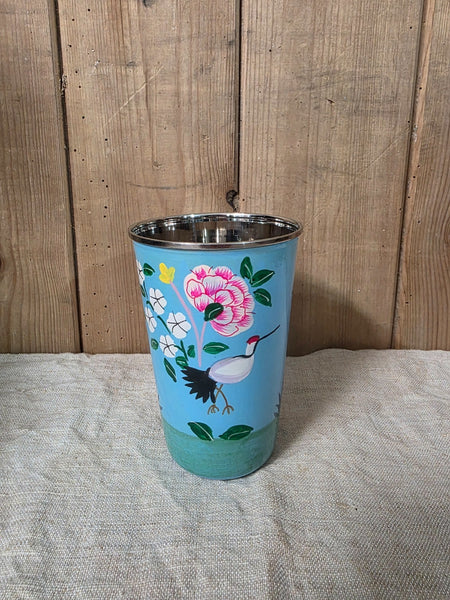 Hand Painted Indian Stainless Steel Picnic Camping Drinks Beaker Cup
