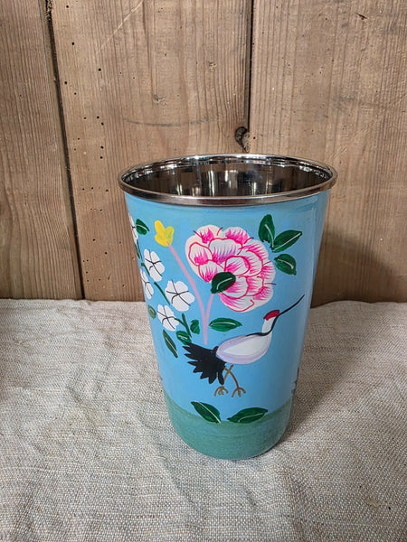 Hand Painted Indian Stainless Steel Picnic Camping Drinks Beaker Cup