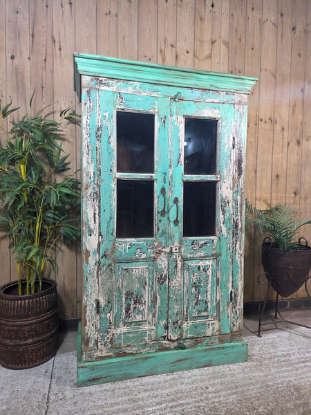 Vintage Reclaimed Indian Freestanding Kitchen Bathroom Drinks Display Cabinet