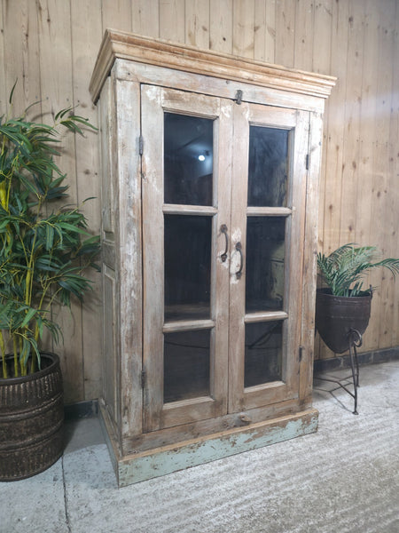 Vintage Reclaimed Indian Freestanding Kitchen Bathroom Drinks Display Cabinet