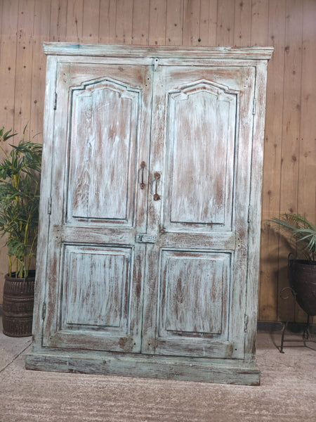 Vintage Reclaimed Indian Wooden House Keepers Linen Cupboard