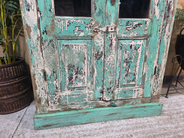 Vintage Reclaimed Indian Freestanding Kitchen Bathroom Drinks Display Cabinet