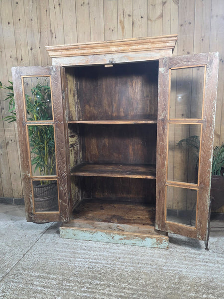 Vintage Reclaimed Indian Freestanding Kitchen Bathroom Drinks Display Cabinet