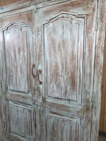 Vintage Reclaimed Indian Wooden House Keepers Linen Cupboard