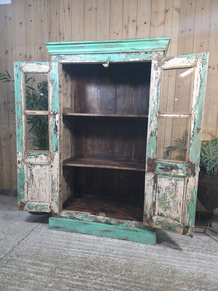 Vintage Reclaimed Indian Freestanding Kitchen Bathroom Drinks Display Cabinet