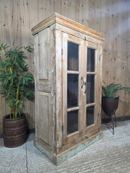 Vintage Reclaimed Indian Freestanding Kitchen Bathroom Drinks Display Cabinet