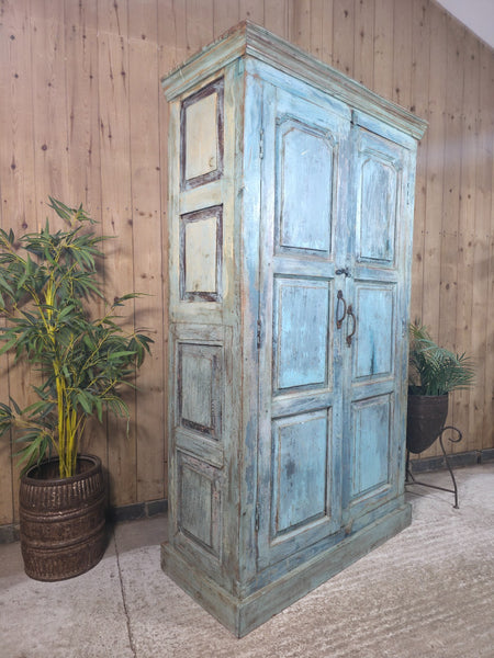 Vintage Reclaimed Indian Wooden House Keepers Linen Cupboard