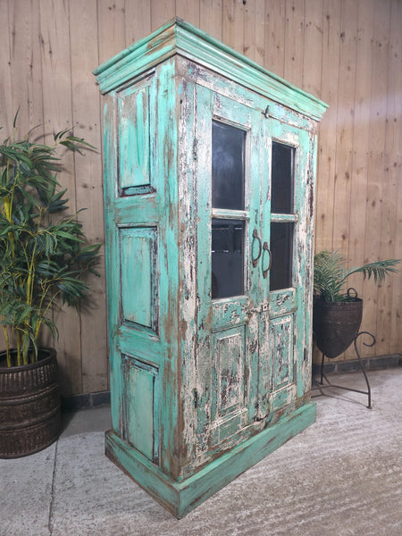 Vintage Reclaimed Indian Freestanding Kitchen Bathroom Drinks Display Cabinet