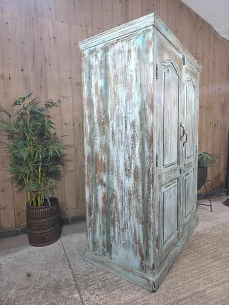 Vintage Reclaimed Indian Wooden House Keepers Linen Cupboard