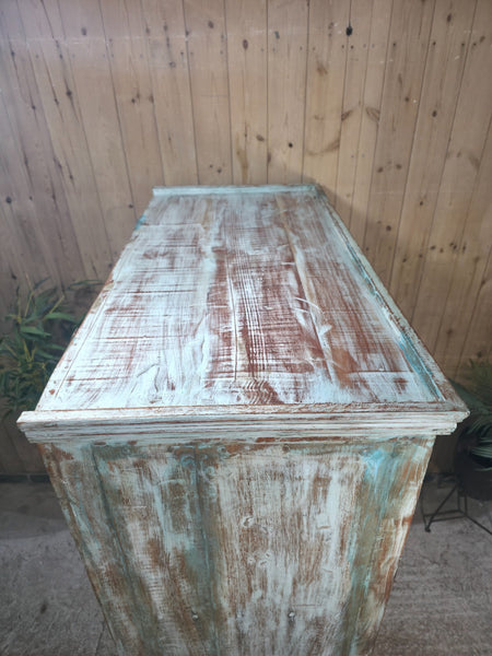 Vintage Reclaimed Indian Wooden House Keepers Linen Cupboard
